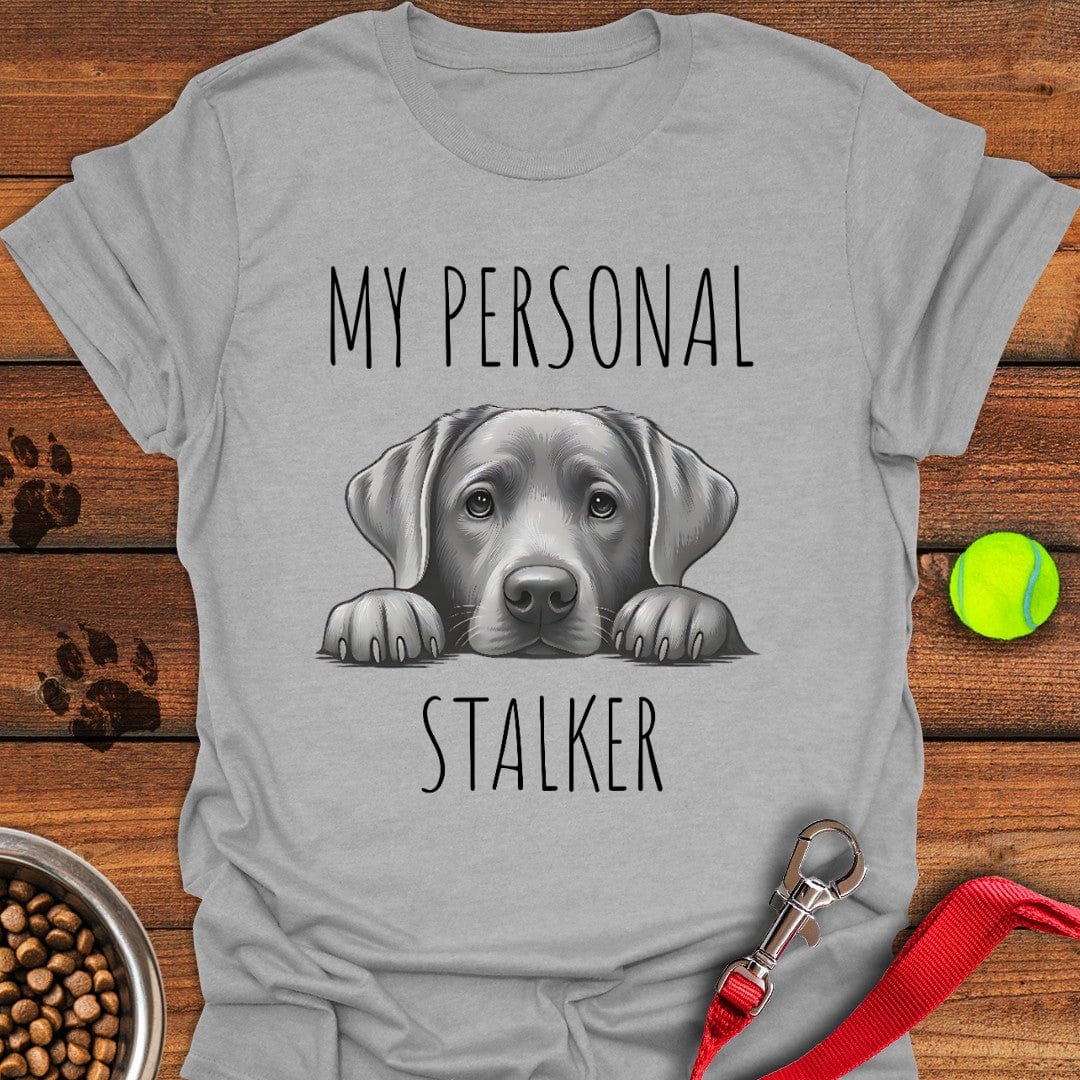 My Personal Stalker Silver Lab T-Shirt Sport Grey