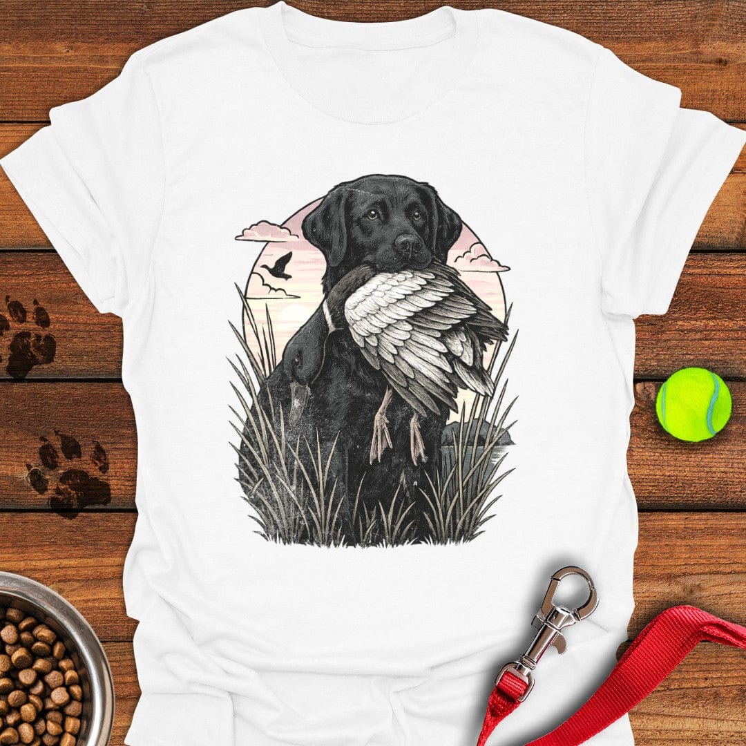 Black Labrador Hunting T-Shirt White