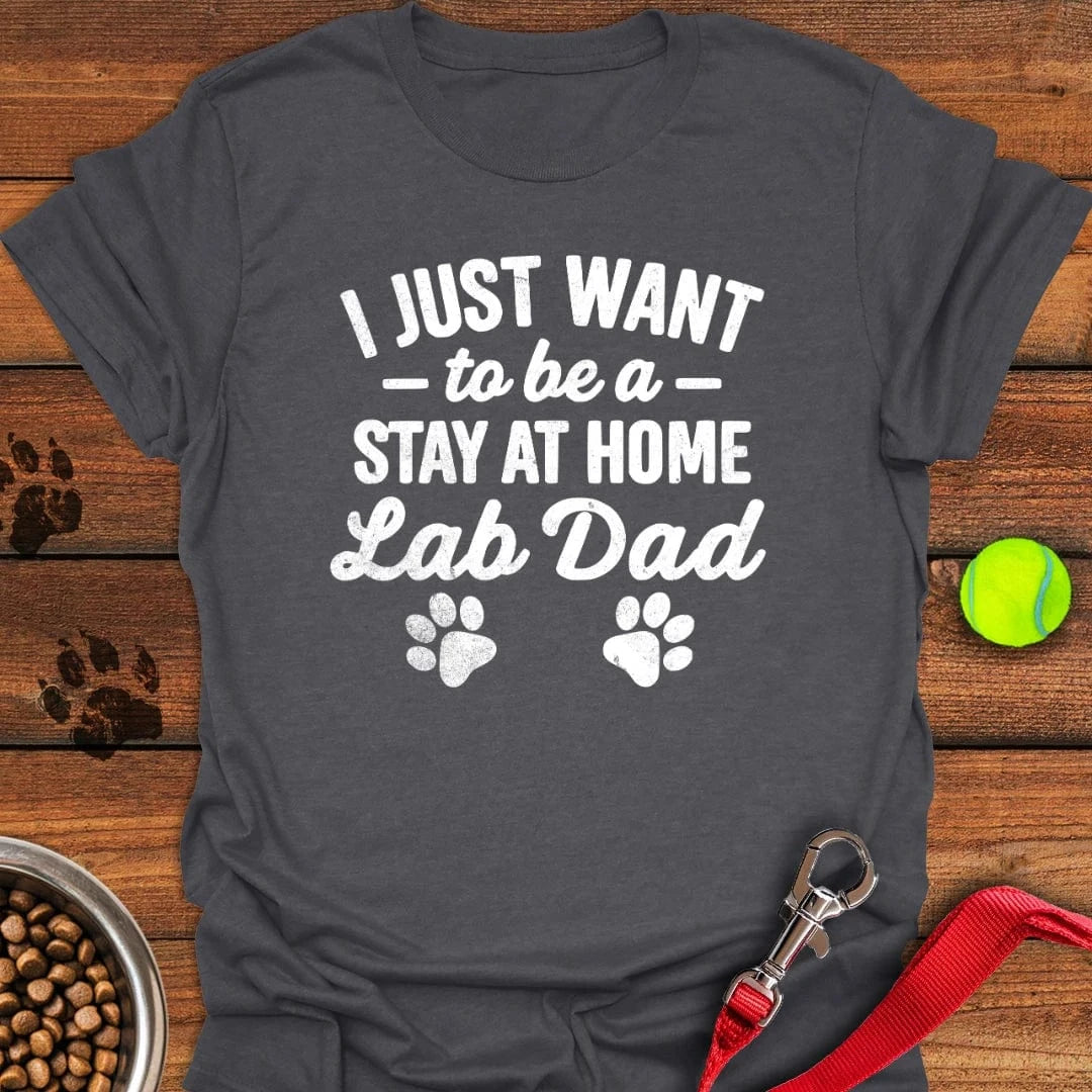Stay at Home Lab Dad T-Shirt Dark Heather