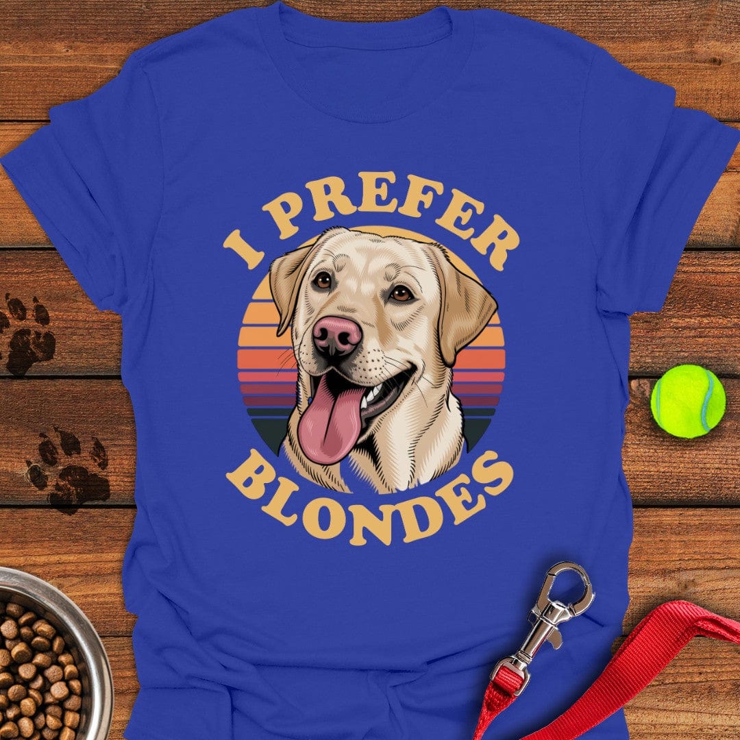 I Prefer Blondes Labrador T-Shirt Royal