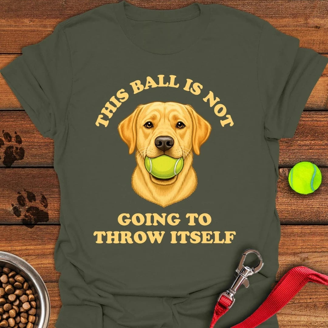 Labrador Throw The Ball T-Shirt Military Green