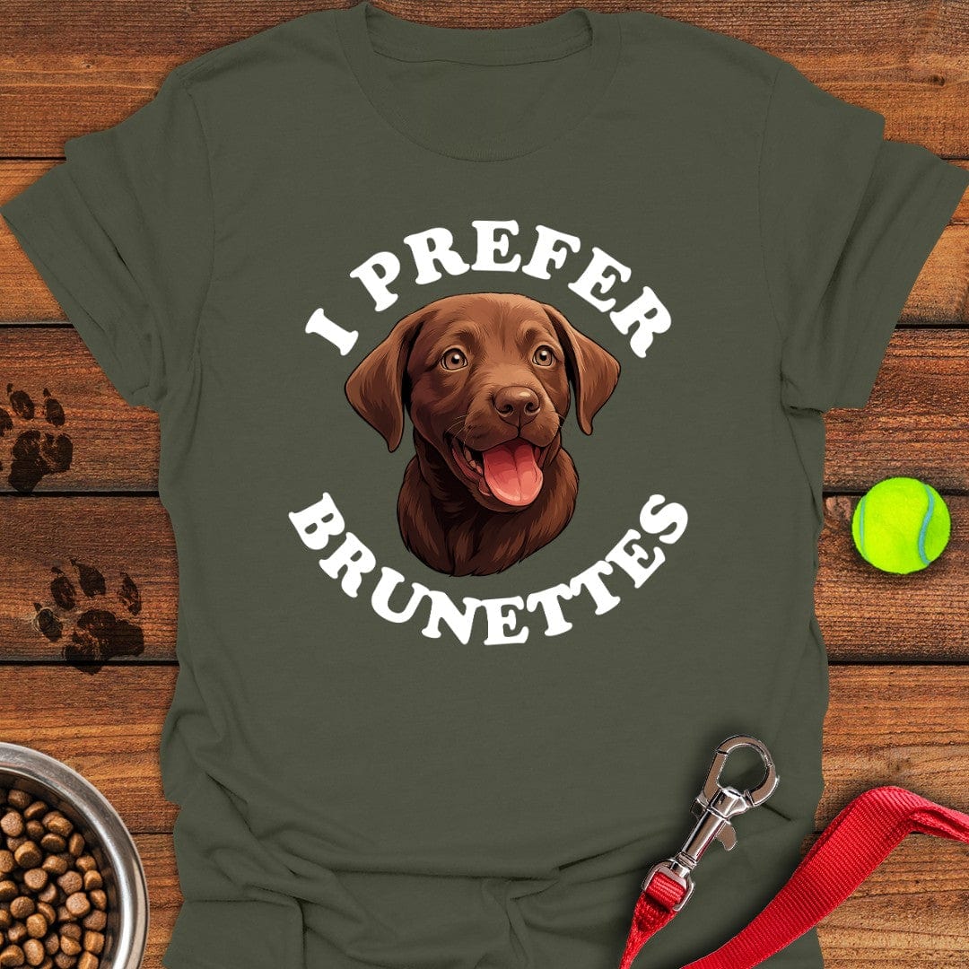 I Prefer Brunettes Labrador T-Shirt Military Green