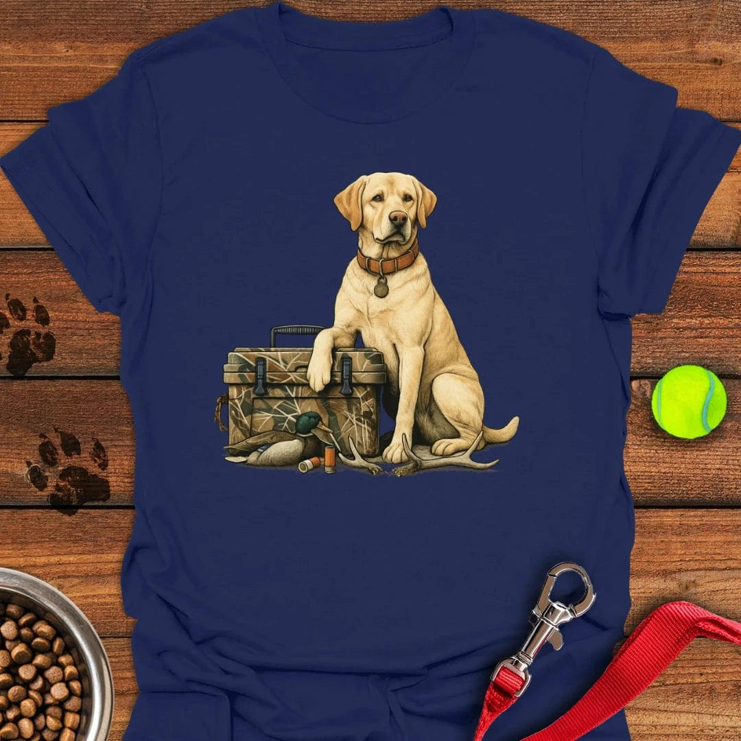 Yellow Labrador Hunting T-Shirt Navy