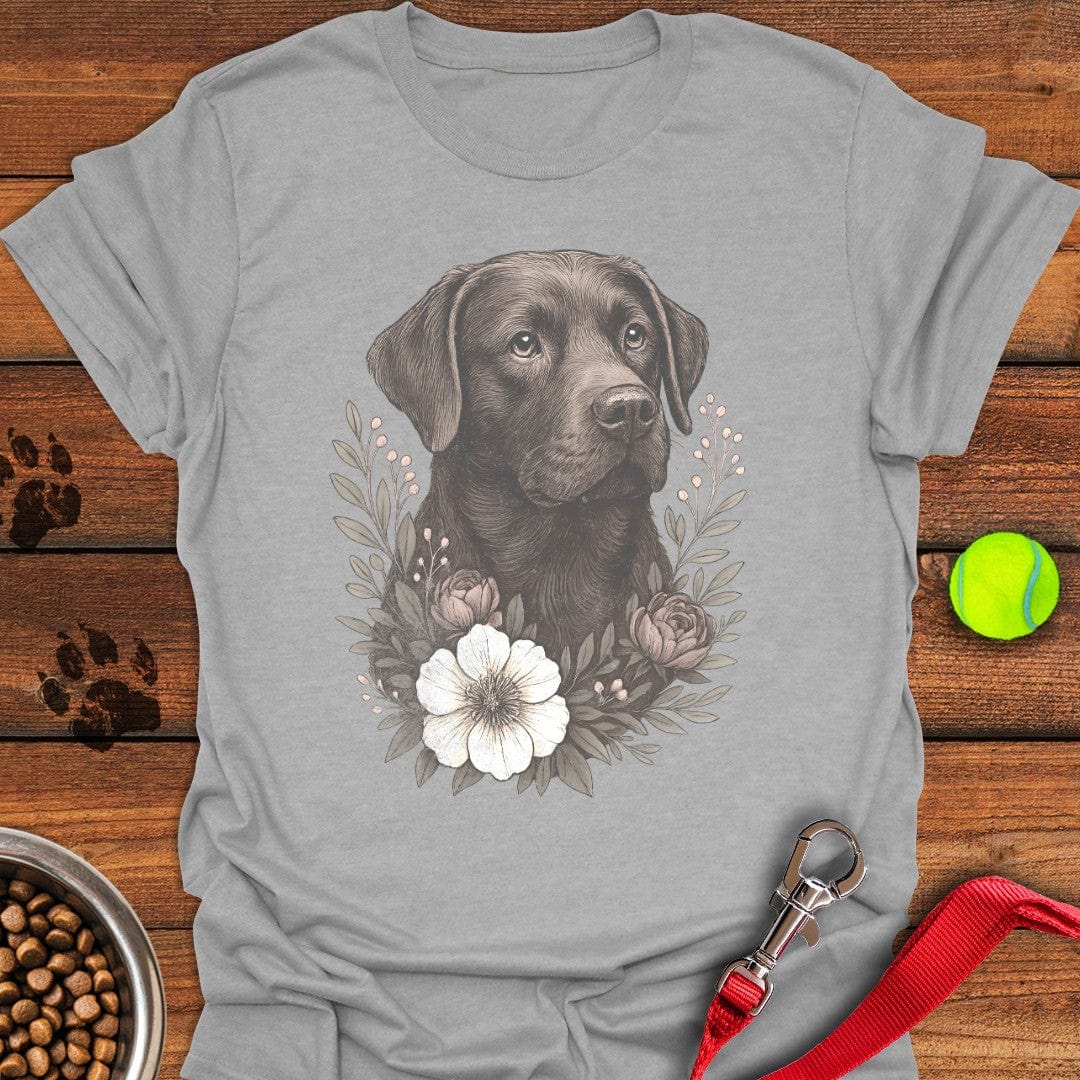 Chocolate Lab Faded Retro T-Shirt Sport Grey