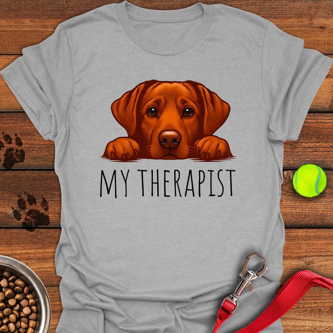 My Therapist Fox Red Lab T-Shirt Sport Grey
