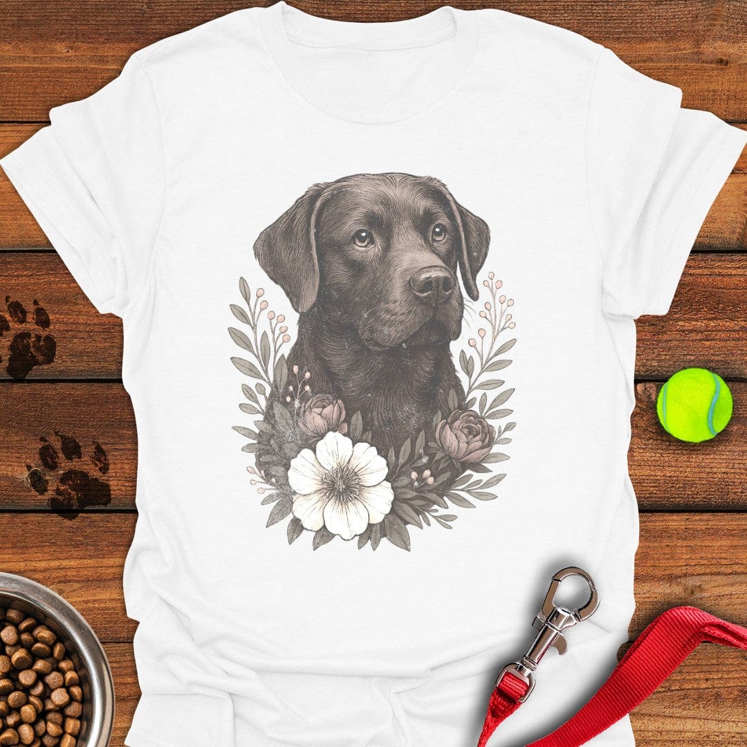 Chocolate Lab Faded Retro T-Shirt White