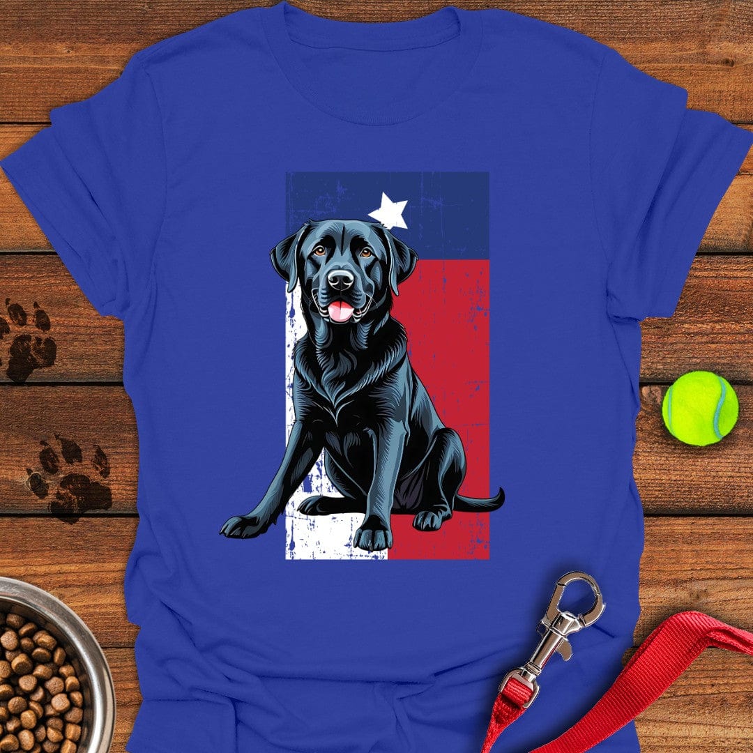 Black Labrador Texas Flag T-Shirt Royal