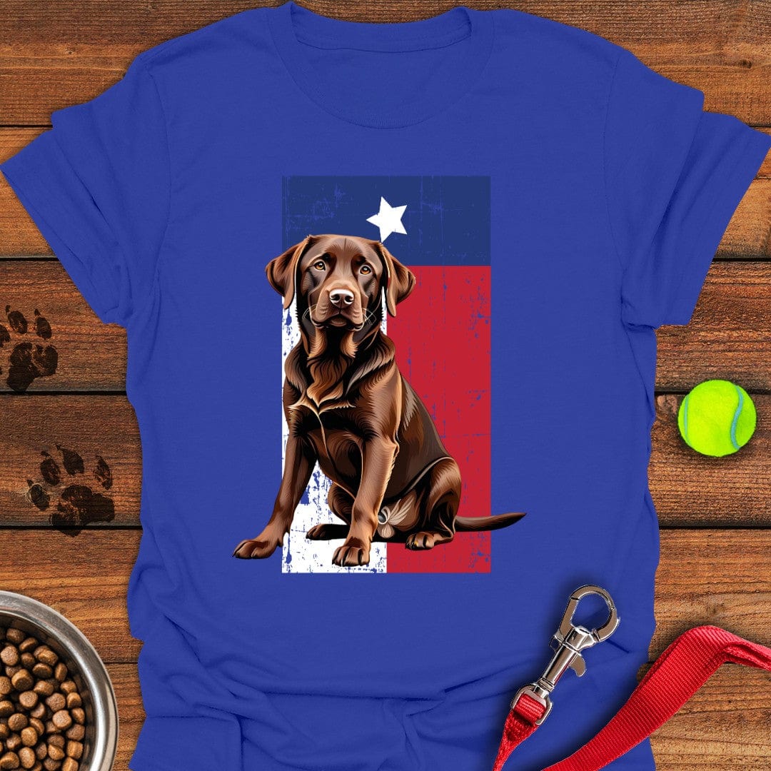 Chocolate Labrador Texas Flag T-Shirt Royal