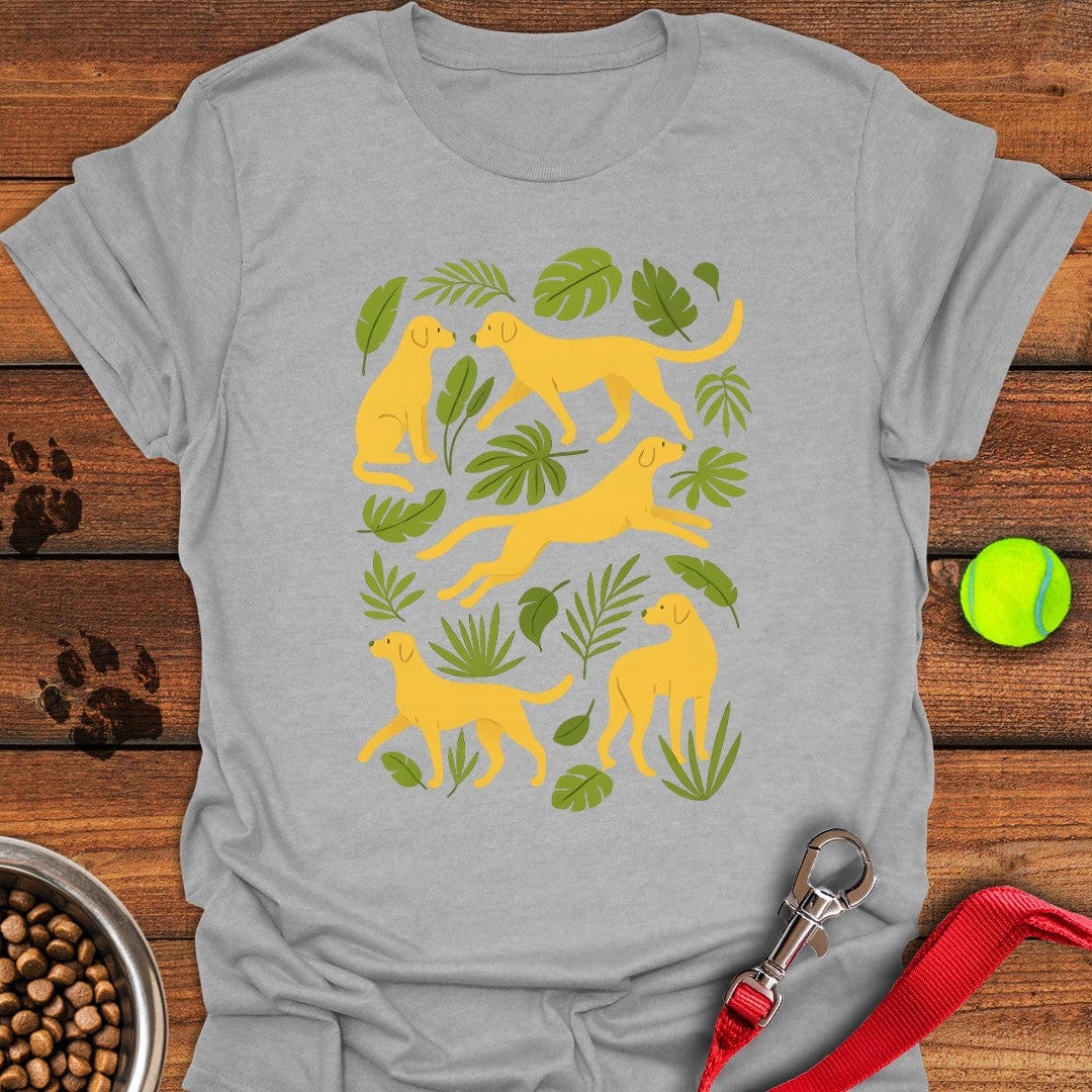 Yellow Labrador Womens Graphic T-Shirt Sport Grey