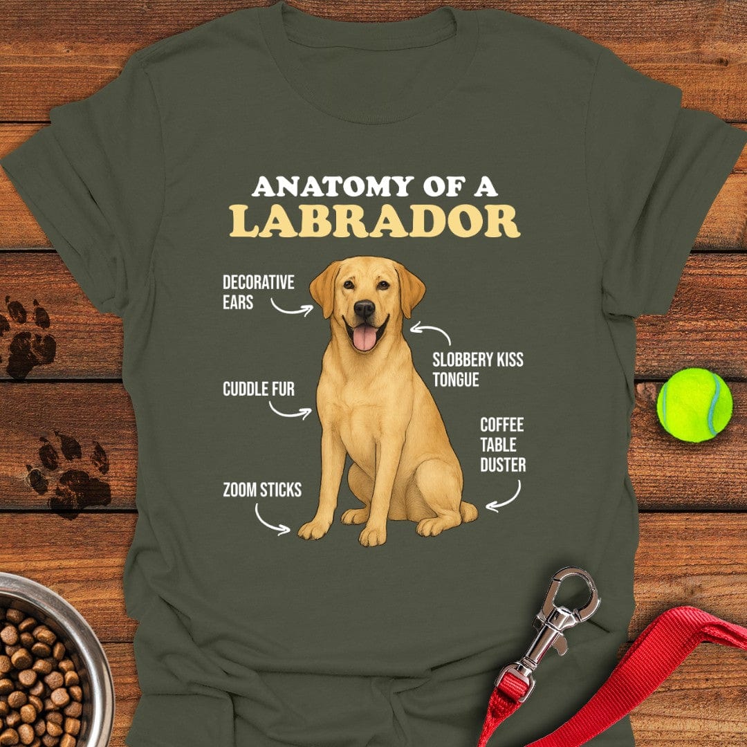 Anatomy of a Yellow Labrador T-Shirt Military Green