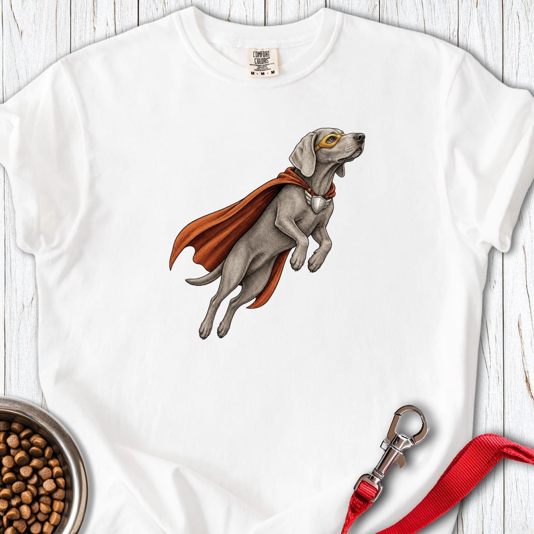 Weimaraner Superhero Premium Tee White