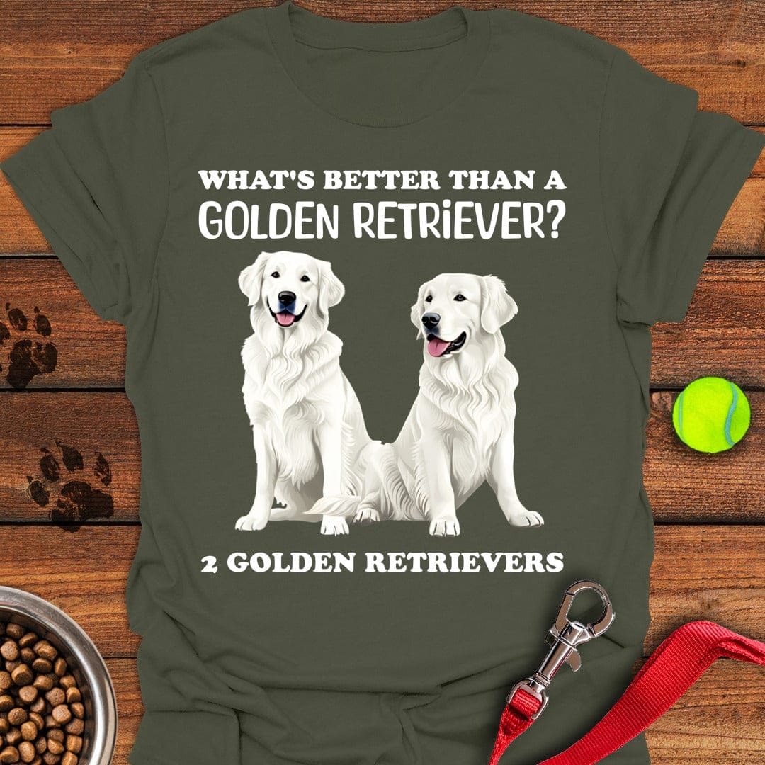 White Golden Retrievers Military Green