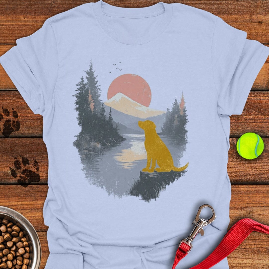 Yellow Lab Lake Light Blue