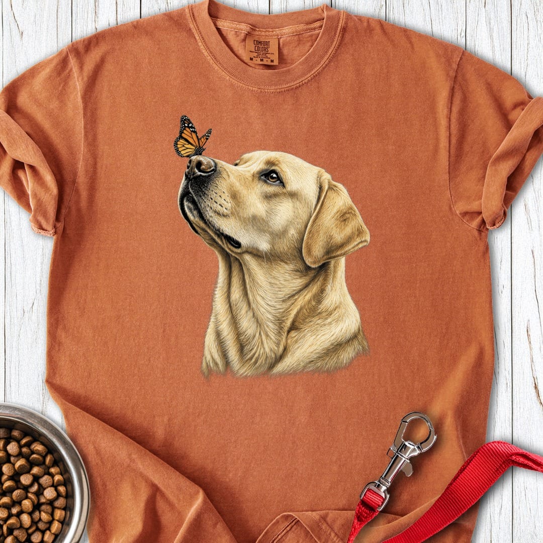 Yellow Labrador Butterfly Premium Tee Yam