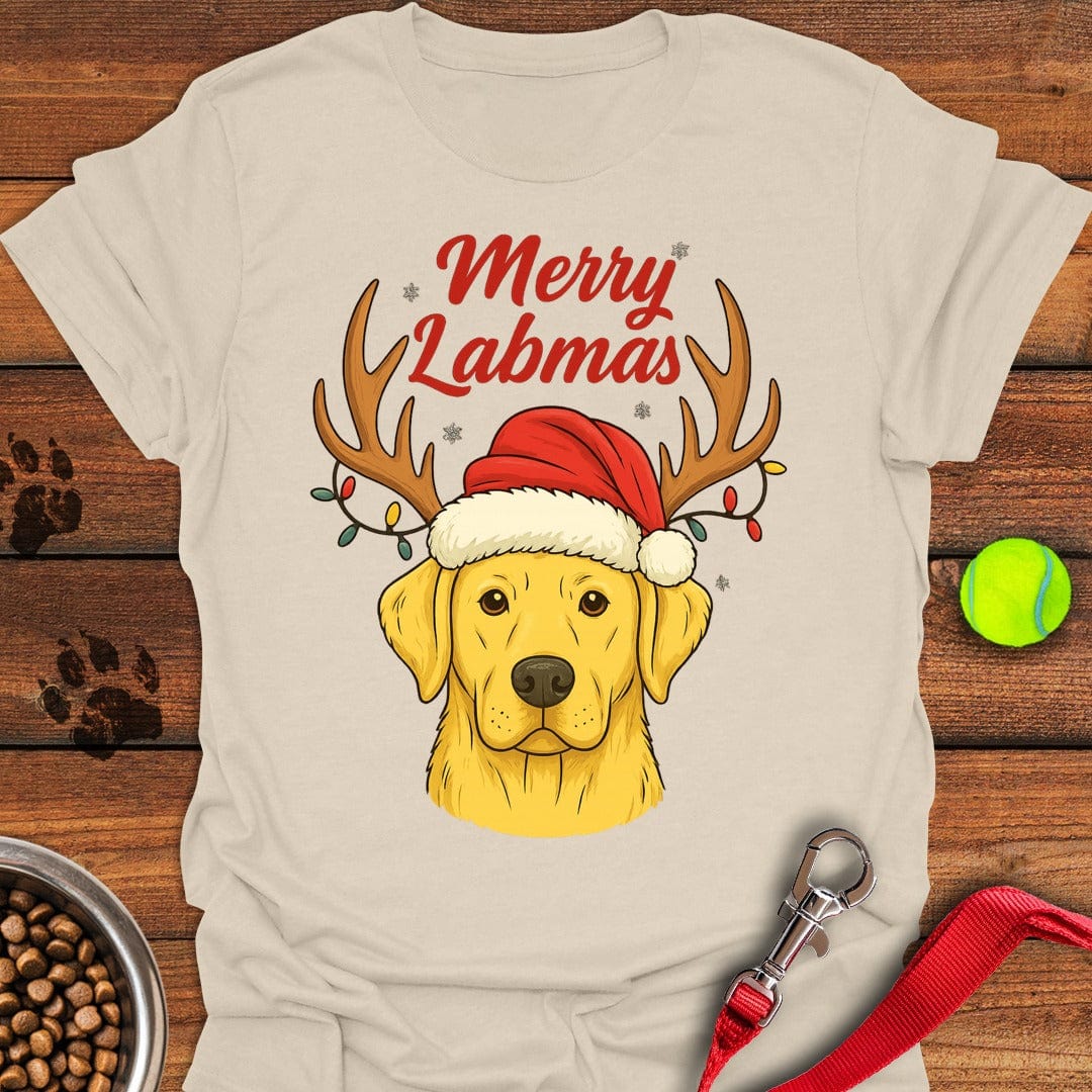 Yellow Labrador Christmas T-Shirt Natural