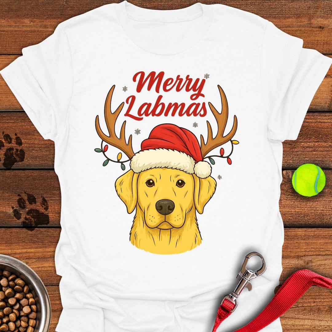 Yellow Labrador Christmas T-Shirt White