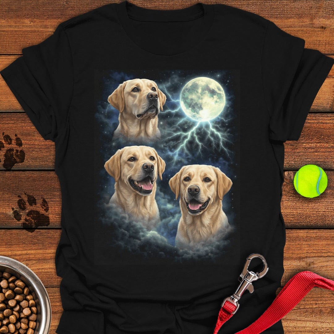Yellow Labrador Moon Retro Black