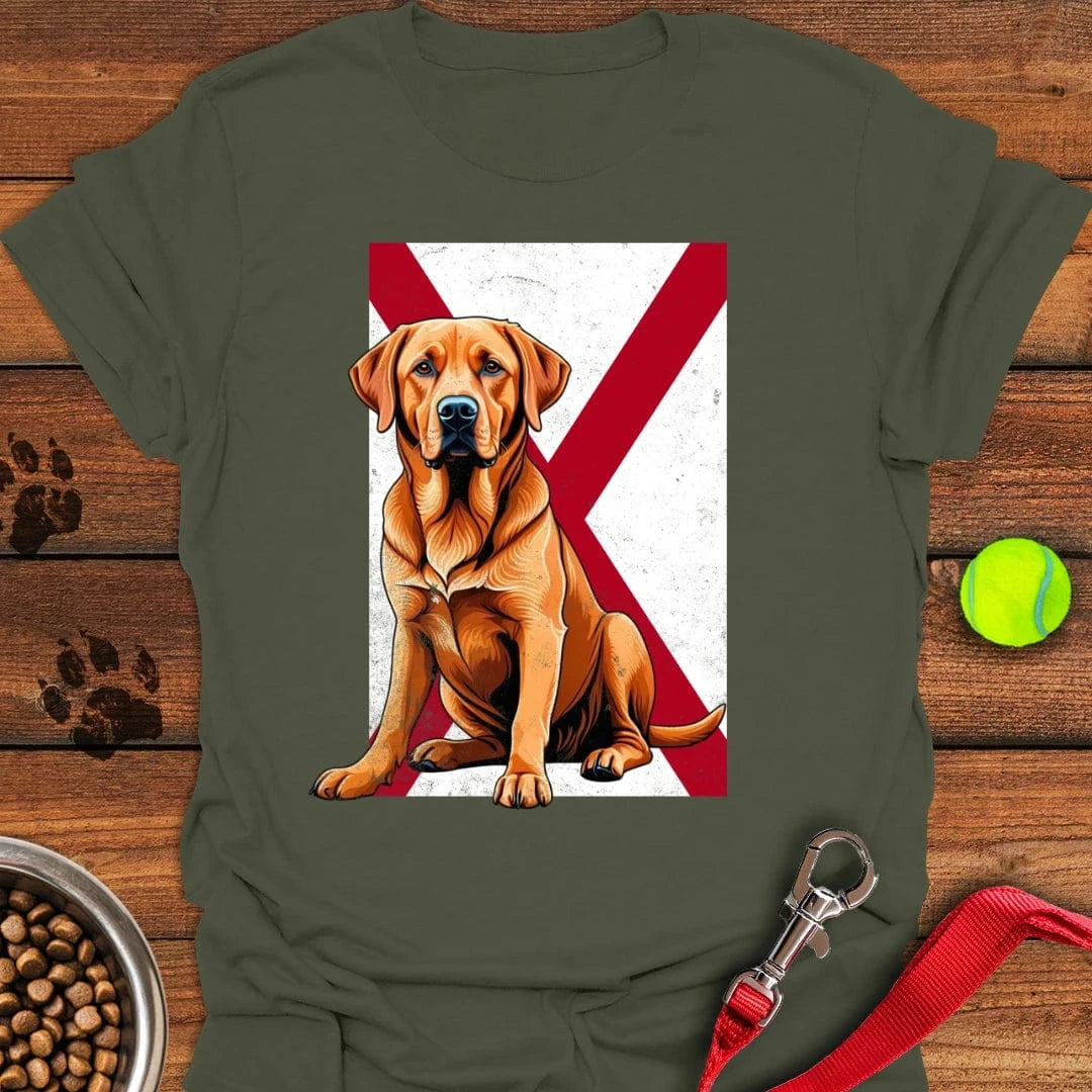 Fox Red Labrador Alabama Flag T-Shirt Military Green