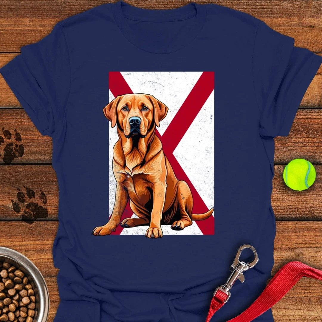 Fox Red Labrador Alabama Flag T-Shirt Navy