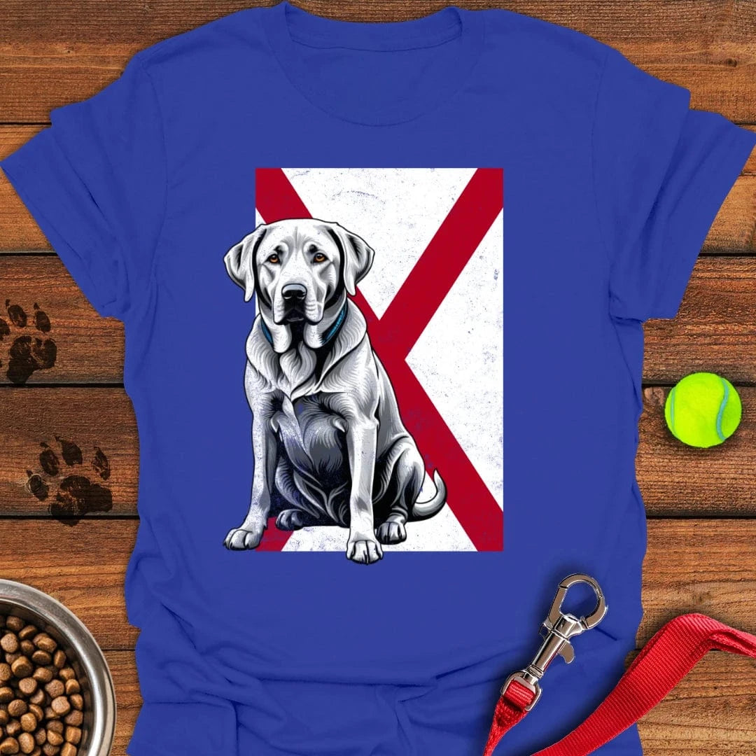 Silver Labrador Alabama Flag T-Shirt Royal