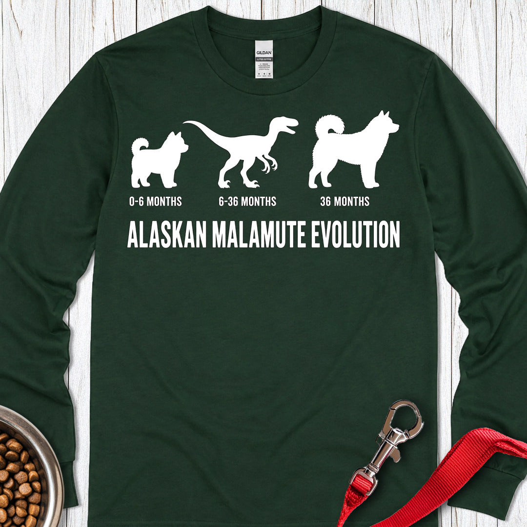 Alaskan Malamute Evolution Long Sleeve — Forest Green