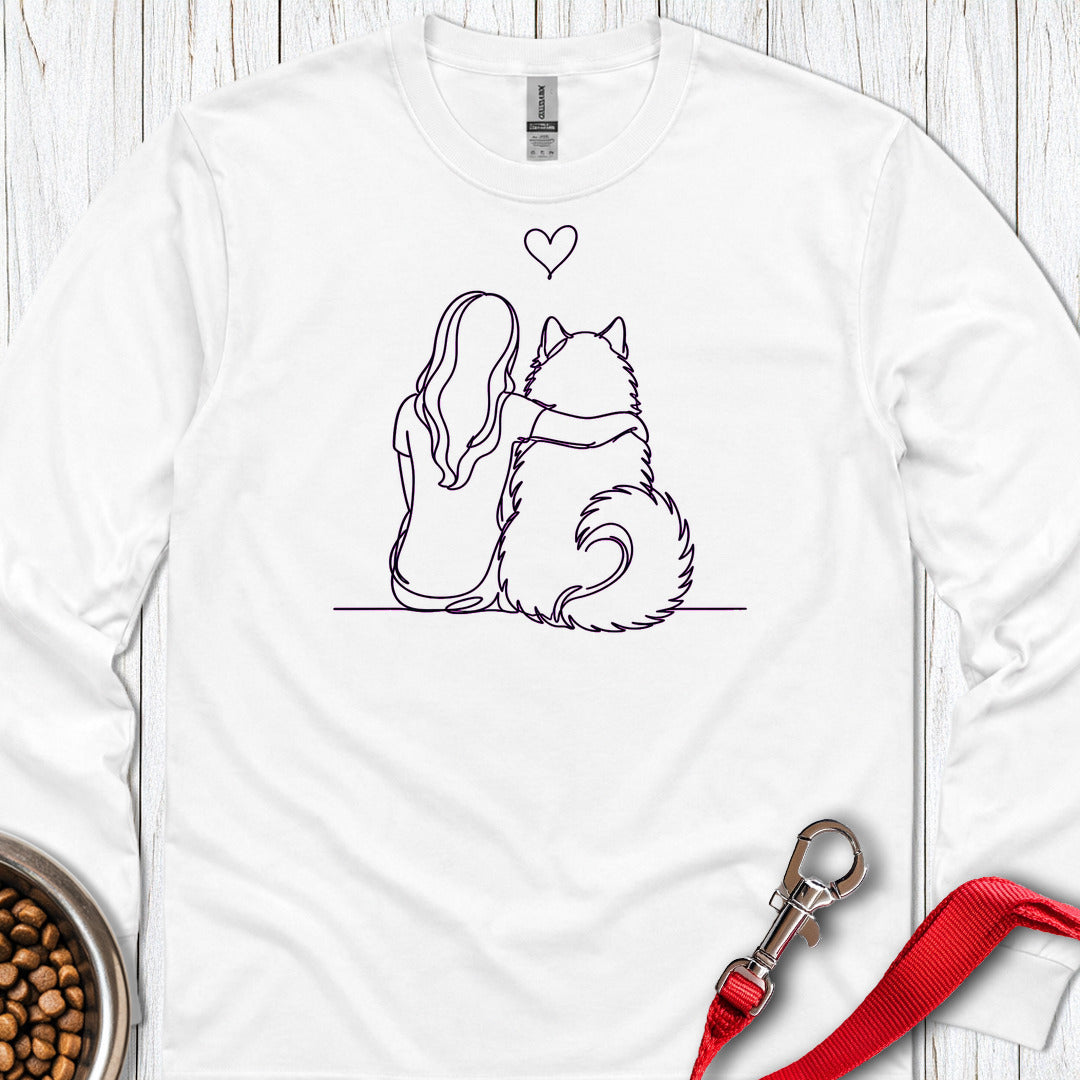 Alaskan Malamute Hug Long Sleeve — White