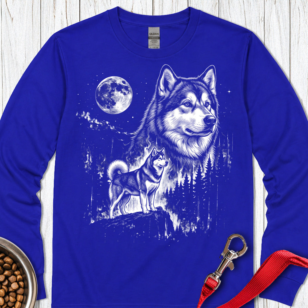 Alaskan Malamute Moonlight Long Sleeve — Royal