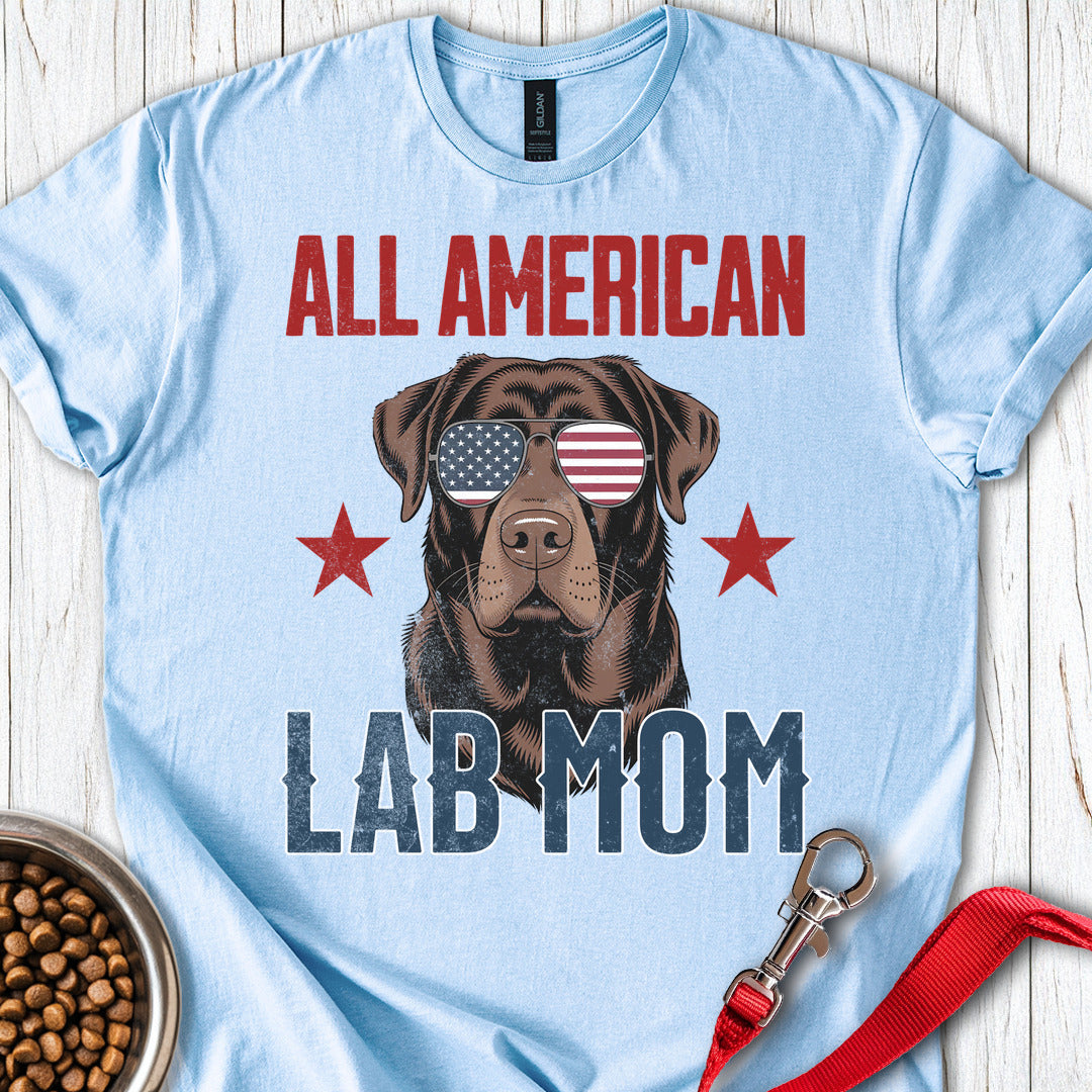 All American Chocolate Lab Mom Light Blue
