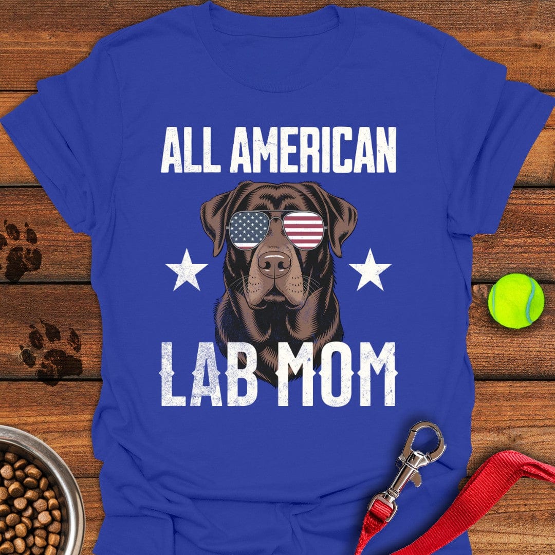 All American Chocolate Lab Mom T-Shirt Royal