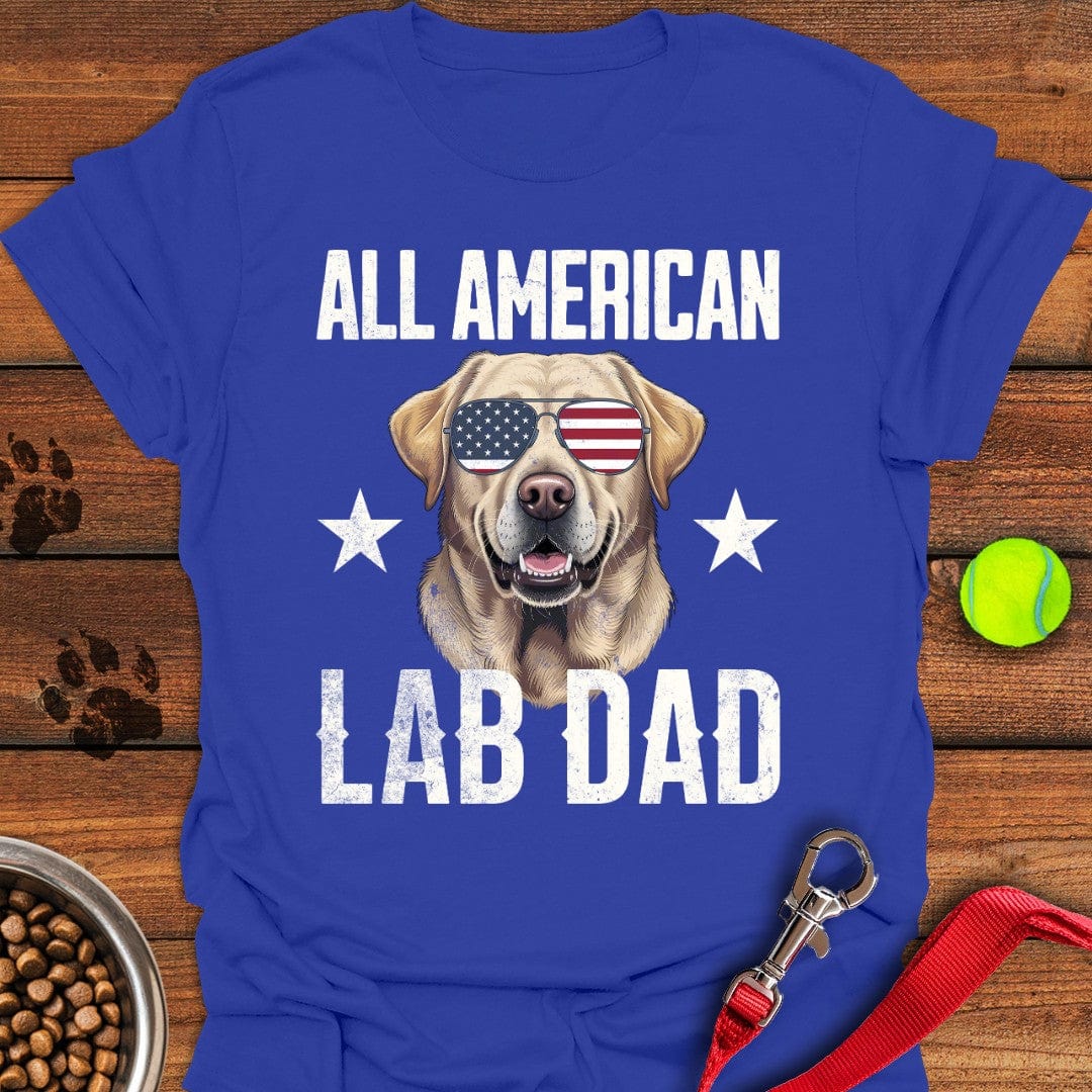 All American Yellow Lab Dad T-Shirt Royal