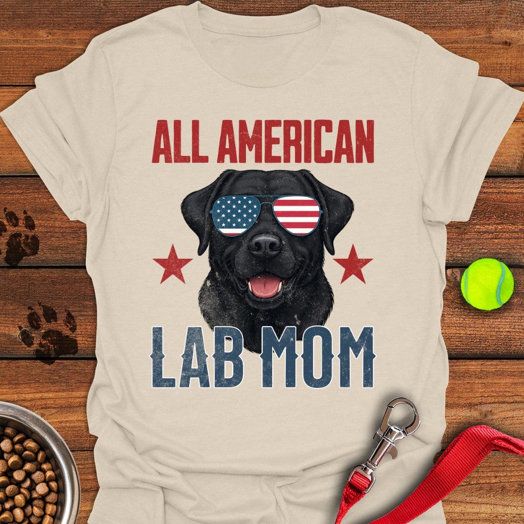 All American Black Lab Mom T-Shirt Natural