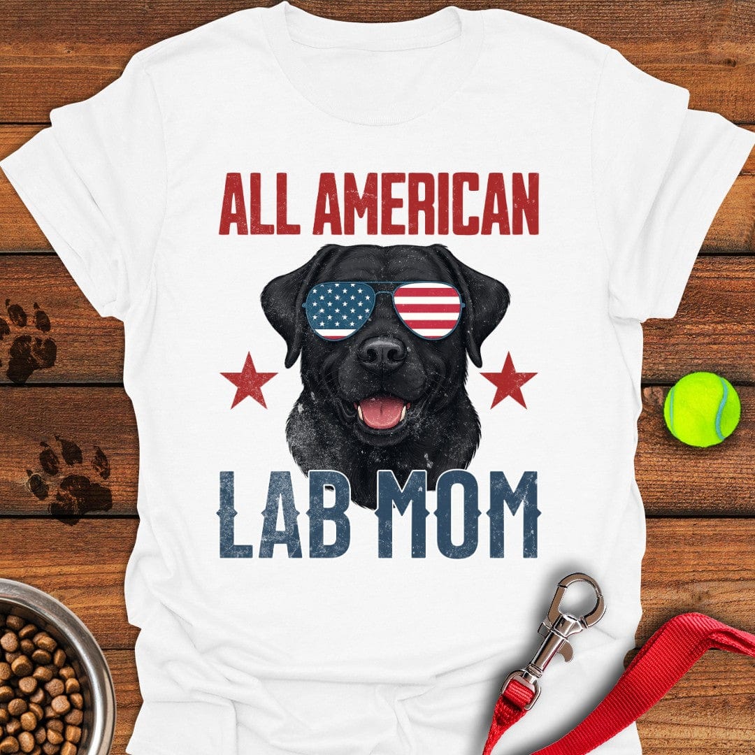 All American Black Lab Mom T-Shirt White