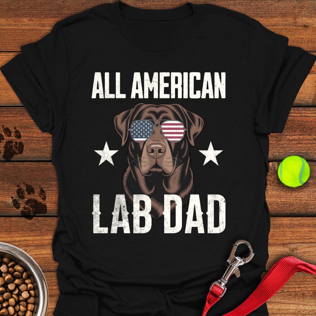All American Chocolate Lab Dad T-Shirt Black