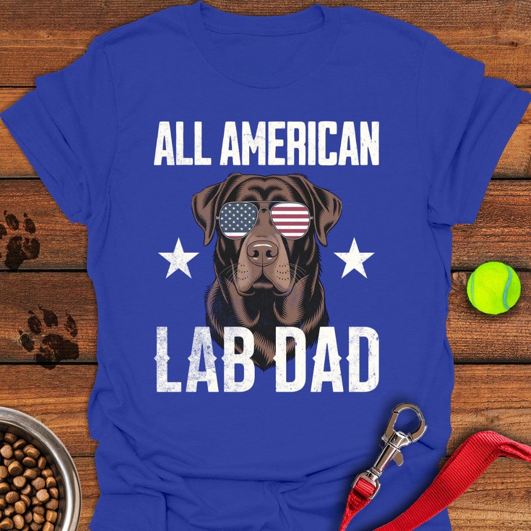 All American Chocolate Lab Dad T-Shirt Royal