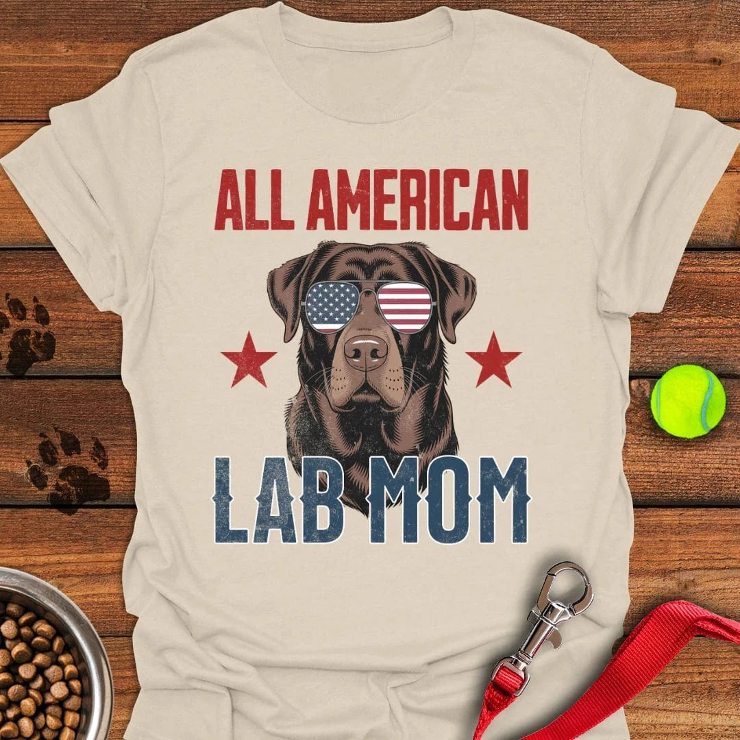 All American Chocolate Lab Mom T-Shirt Natural