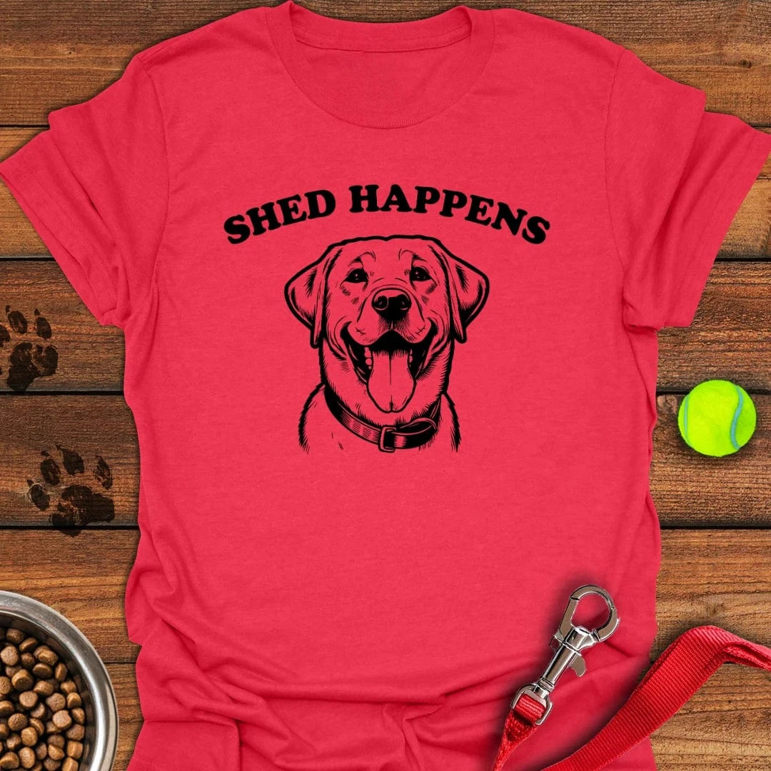 Shed Happens Labrador T-Shirt Heather Red