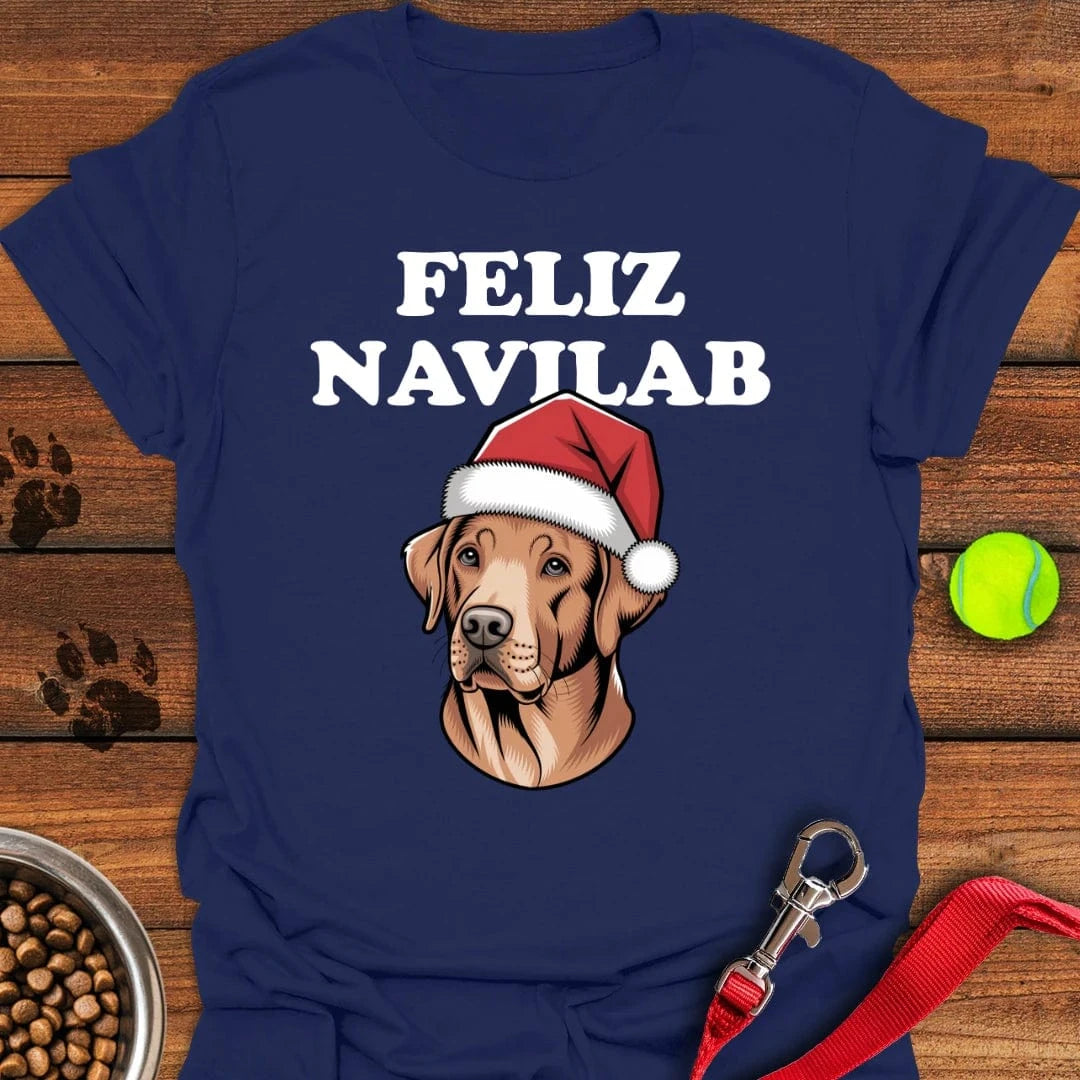 Fox Red Lab Funny Christmas T-Shirt Navy