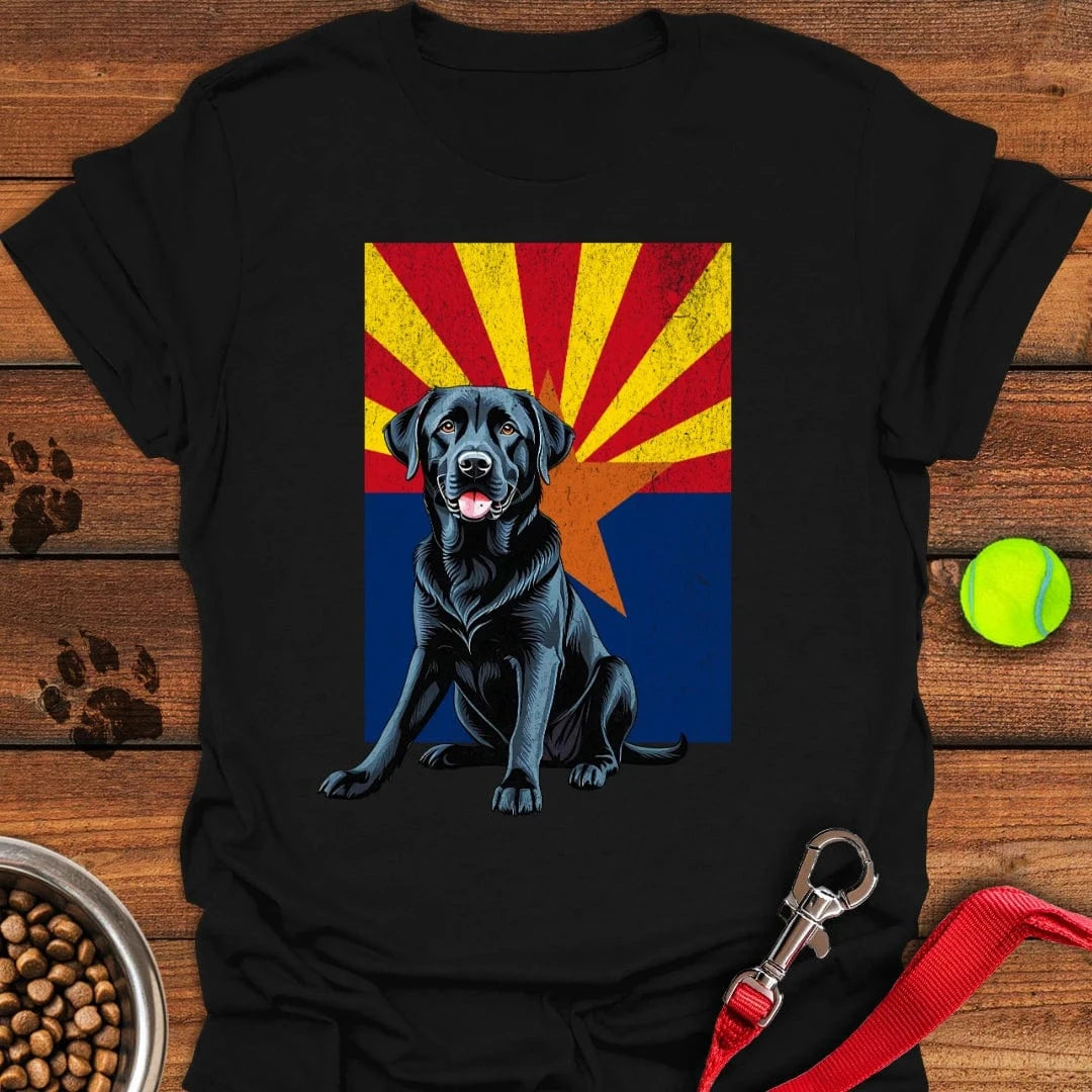 Black Labrador Arizona Flag T-Shirt Black