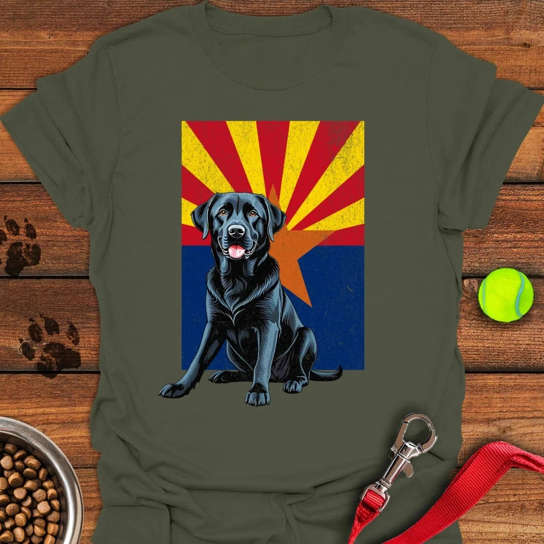 Black Labrador Arizona Flag T-Shirt Military Green