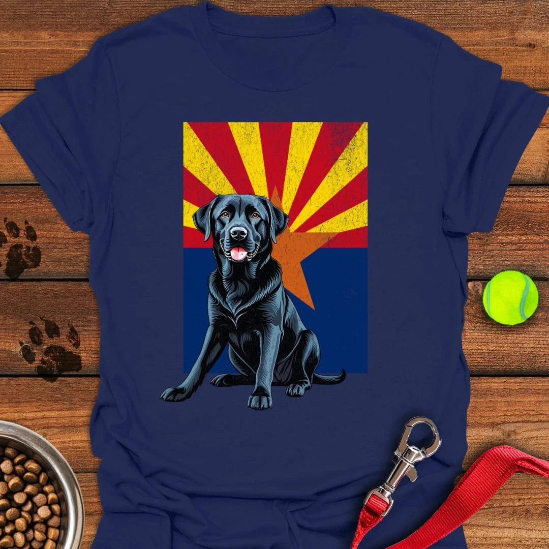 Black Labrador Arizona Flag T-Shirt Navy
