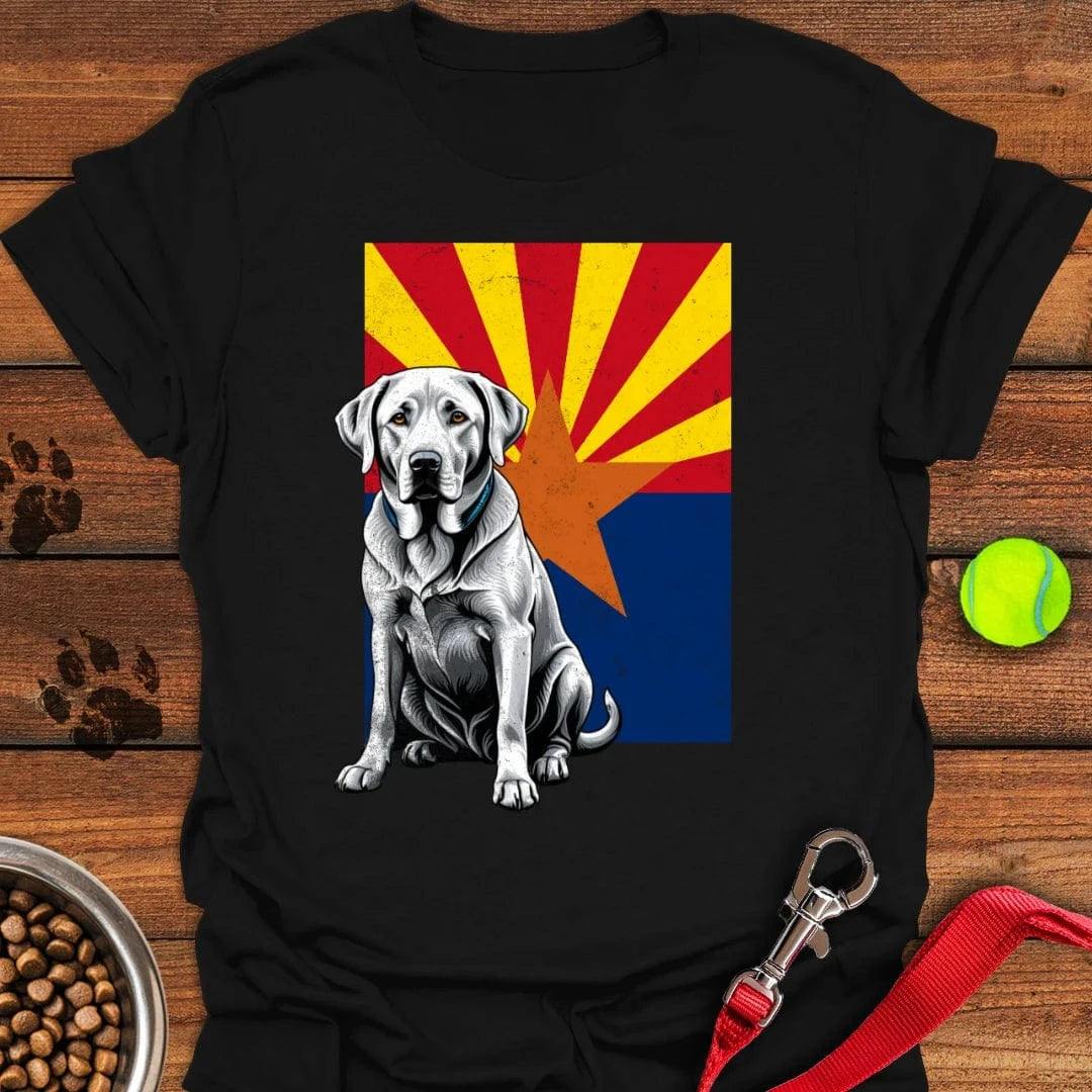 Silver Labrador Arizona Flag T-Shirt Black