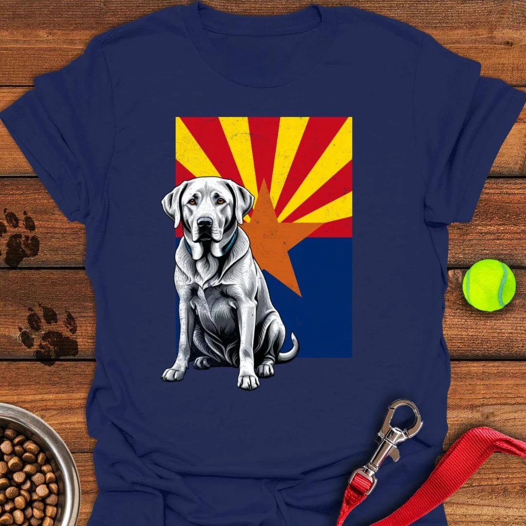 Silver Labrador Arizona Flag T-Shirt Navy