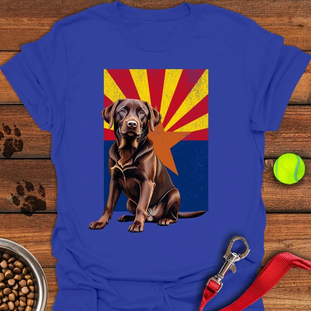 Chocolate Labrador Arizona Flag T-Shirt Royal