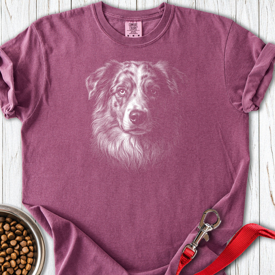 Australian Shepherd Engraved Premium Tee — Berry