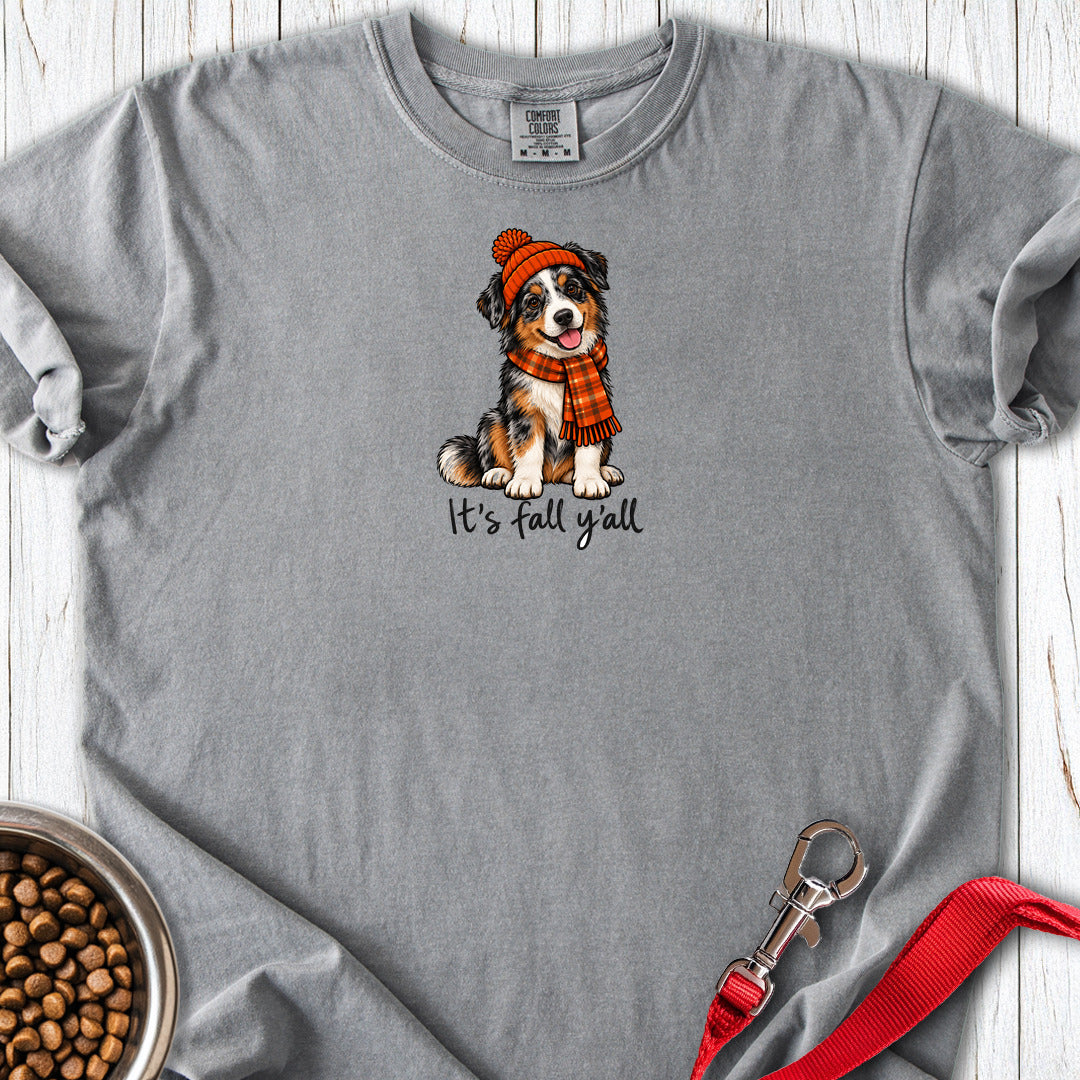 Australian Shepherd It's Fall Y'all Premium Tee — Grey