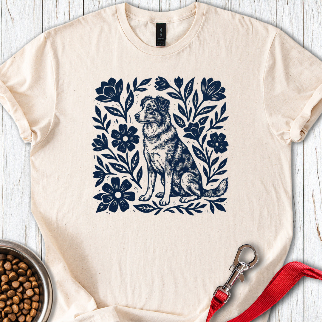 Australian Shepherd Linocut Natural