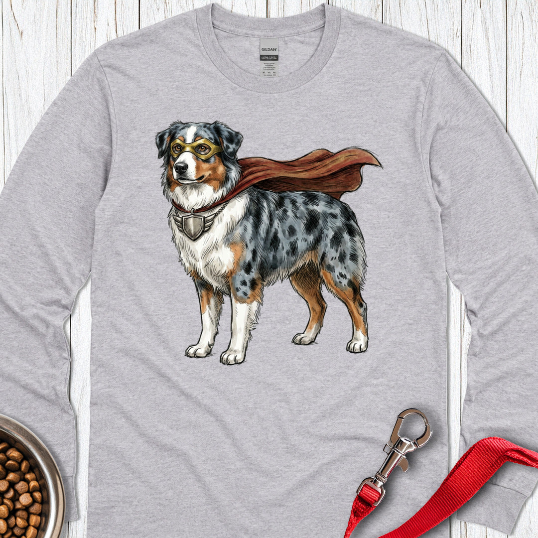 Australian Shepherd Superhero Long Sleeve β Sport Grey
