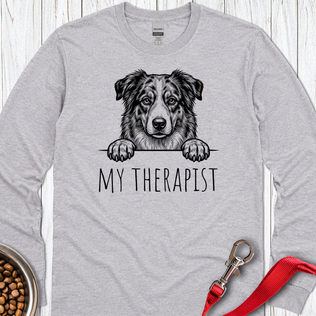 Australian Shepherd Therapist Long Sleeve — Sport Grey