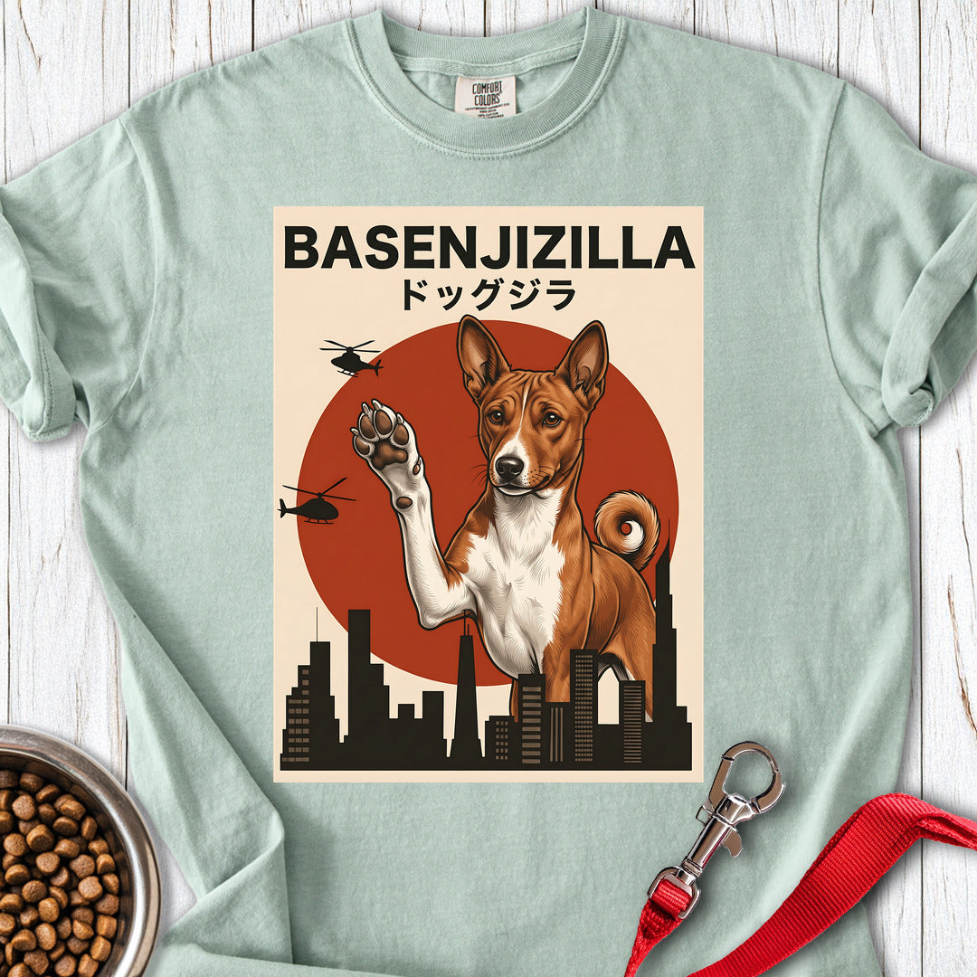 Basenji Basenjizilla Premium Tee — Bay