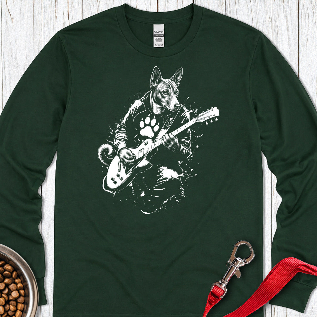 Basenji Guitar Long Sleeve — Forest Green